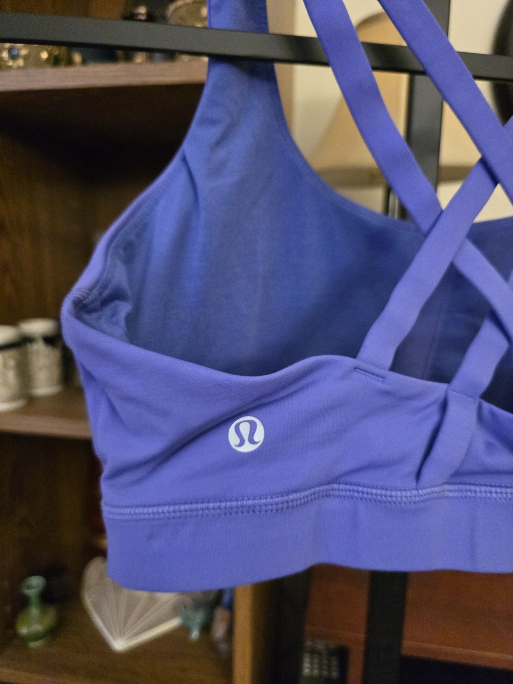 Lululemon Energy Bra Blue Strappy Crossback Sports Bra Activewear Size 12 - Picture 3 of 5